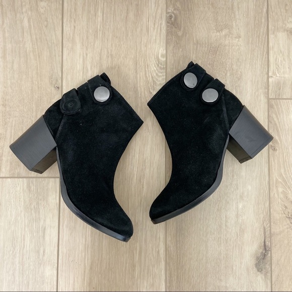 Alberto Fermani Tortora Suede Pointed Toe Ankle Boots - Picture 6 of 14